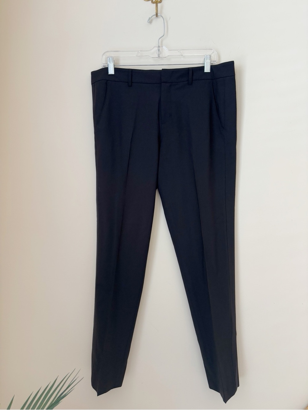 VINCE Black Stretch Wool Trousers Pants Sz 10